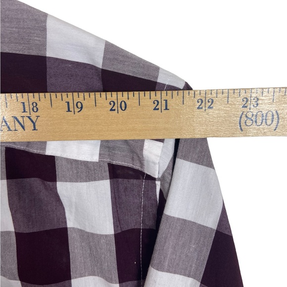 Mason James Men's Long Sleeve Stretch Button Down Shirt Size XXL Maroon/White - Picture 12 of 13